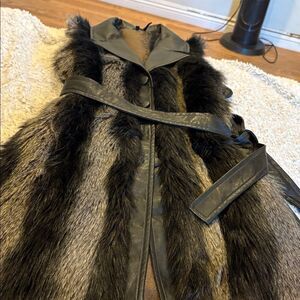Tricotto Black and Brown Vest fur like